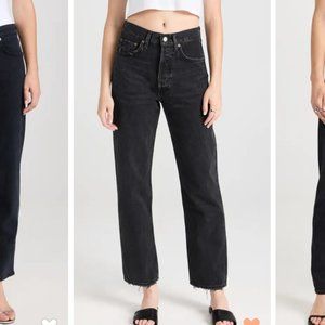 AGOLDE 90's Mid Rise Straight Jeans in Tar Size 24